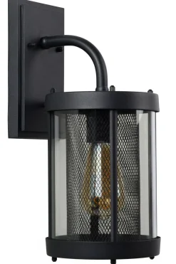 Wandleuchte Glas Metall Schwarz IP23 E27 Garten Haustür< Außenwandleuchten|Moderne Außenleuchten