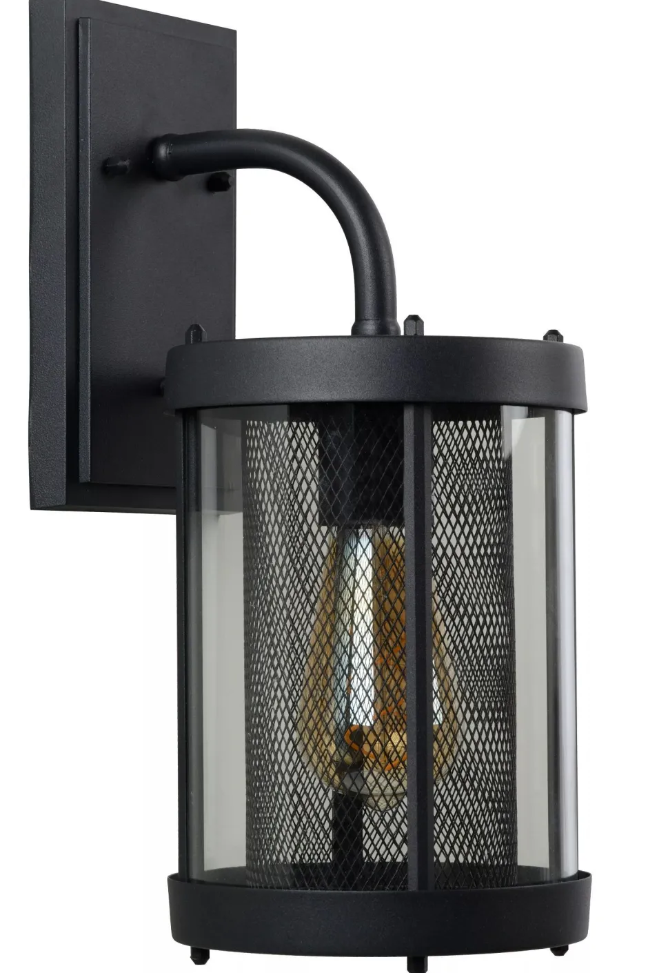 Wandleuchte Glas Metall Schwarz IP23 E27 Garten Haustür< Außenwandleuchten|Moderne Außenleuchten