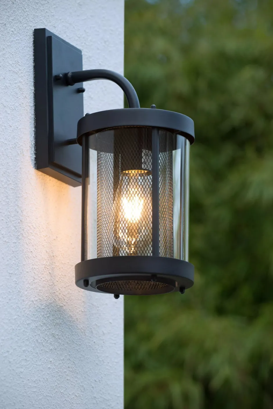 Wandleuchte Glas Metall Schwarz IP23 E27 Garten Haustür< Außenwandleuchten|Moderne Außenleuchten