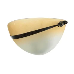 Elstead Wandleuchte Glas Schirm Orange Bronze Rustikal innen< Wandleuchten|Flurlampen