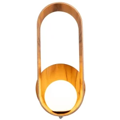 Elstead Wandleuchte Glas Teakholz Furnier E27 H: 52,5 cm blendarm< Flurlampen|Wohnzimmerlampen