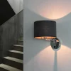Nowodvorski Wandleuchte Grau Metall Stoff< Wohnzimmerlampen|Stofflampen