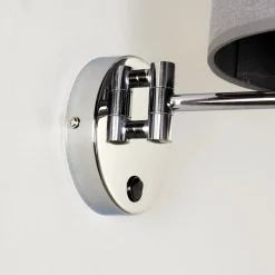 Nowodvorski Wandleuchte Grau Metall Stoff< Wohnzimmerlampen|Stofflampen