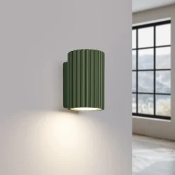 Sollux Wandleuchte GU10 H: 10 cm klein in Grün Modern Aluminium< Flurlampen|Wohnzimmerlampen