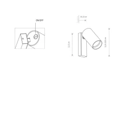 Nowodvorski Wandleuchte GU10 Messing Metall H: 11,5 cm schwenkbar< Spots|Flurlampen
