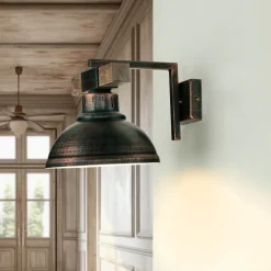 Luminex Wandleuchte HAKON Kupfer Antik Echt Holz Metall< Wandleuchten|Küchenlampen