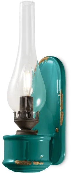 Ferroluce Wandleuchte Handarbeit Glas E14 33 cm hoch Vintage ZARIOTI< Wohnzimmerlampen|Glaslampen