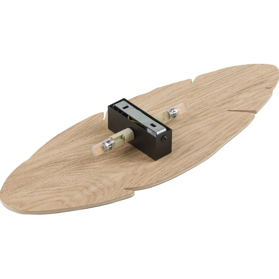 TK Lighting Wandleuchte Holz Deko 51 cm Blatt indirektes Licht Boho< Flurlampen|Holzlampen