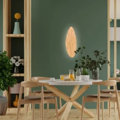 TK Lighting Wandleuchte Holz Deko 51 cm Blatt indirektes Licht Boho< Flurlampen|Holzlampen