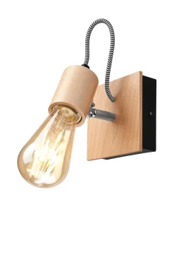 Wandleuchten|Flurlampen*Lamkur Wandleuchte Holz Metall beweglich E27 Jugendzimmer