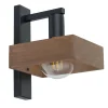 Wandleuchten|Moderne Lampen*Sigma Wandleuchte Holz Metall Schwarz gemütlich 15cm schmal