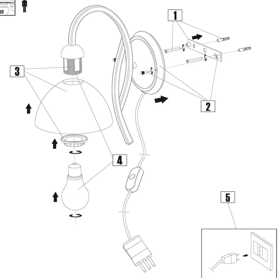 Steinhauer Wandleuchte in Bronze Creme T:28 cm E27 Klassisch< Wandleuchten|Flurlampen