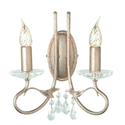 Elstead Wandleuchte in Silber Gold Kristalle E14 Wohnzimmer< Wandleuchten|Kristalllampen