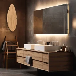 Wandleuchten|Flurlampen*TK Lighting Wandleuchte indirekt Holz H: 69 cm Blatt Natur Design 4x G9