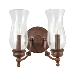 Wandleuchten|Rustikale Lampen*Elstead Wandleuchte JASCHA Bronze 2xE14 wohnlich Lampe