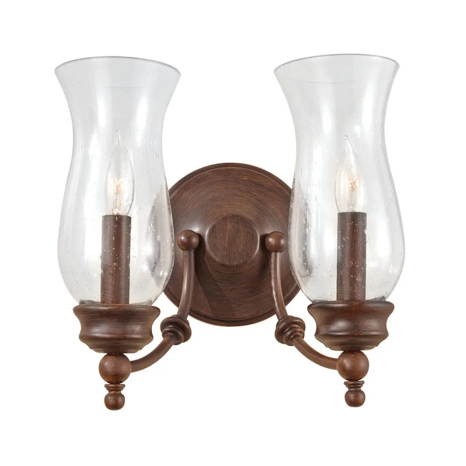 Wandleuchten|Rustikale Lampen*Elstead Wandleuchte JASCHA Bronze 2xE14 wohnlich Lampe