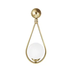 Giovanni Battista Wandleuchte Jugendstil H: 44 cm Messing Glas in Bronze Weiß< Wandleuchten|Badezimmer Lampe