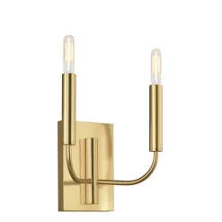 Wandleuchten|Wohnzimmerlampen*Elstead Wandleuchte Jugendstil in Messing Weiß Metall Stoff