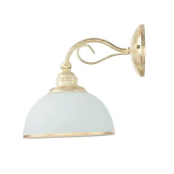 Glaslampen|Jugendstil Lampen*Jupiter Wandleuchte Jugendstil in Weiß Gold Wohnzimmer Flur