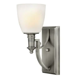 Wandleuchten|Wohnzimmerlampen*Elstead Wandleuchte Jugendstil Metall Glas in Nickel Weiß E27