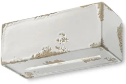 Wohnzimmerlampen|Keramiklampen*Ferroluce Wandleuchte Keramik E27 25 cm breit Weiß Shabby Antik