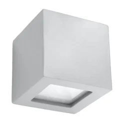 Sollux Wandleuchte Keramik Grau Würfel H: 14 cm Up Down E27< Wohnzimmerlampen|Keramiklampen