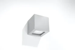 Sollux Wandleuchte Keramik Grau Würfel H: 14 cm Up Down E27< Wohnzimmerlampen|Keramiklampen