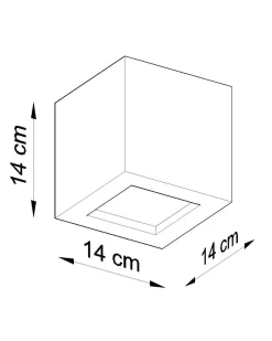 Sollux Wandleuchte Keramik Grau Würfel H: 14 cm Up Down E27< Wohnzimmerlampen|Keramiklampen