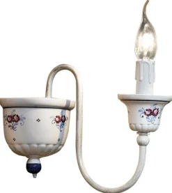 Ferroluce Wandleuchte Keramik H: 21 cm E14 Landhaus Stil LARONE< Wohnzimmerlampen|Keramiklampen