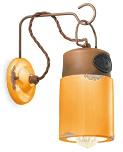 Ferroluce Wandleuchte Keramik Handarbeit E27 H: 33 cm Vintage< Wohnzimmerlampen|Keramiklampen