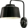 Wohnzimmerlampen|Keramiklampen*Ferroluce Wandleuchte Keramik Metall E27 34 cm hoch Schwarz Retro