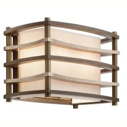 Elstead Wandleuchte KIKI Leinen Bronze Beige B:30cm Lampe< Flurlampen|Wandleuchten