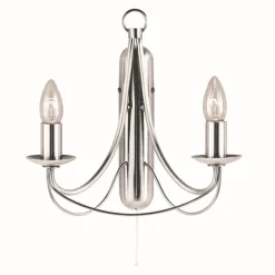 Wandleuchten|Esszimmer Lampen*Searchlight Wandleuchte klassisch in matt Silber