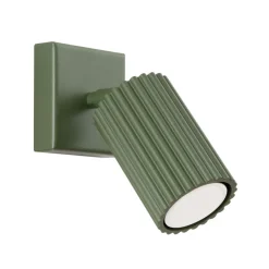 Flurlampen|Wohnzimmerlampen*Sollux Wandleuchte klein B: 8 cm Grün schwenkbar Aluminium GU10