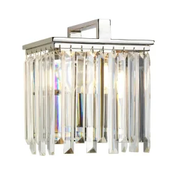 Elstead Wandleuchte Kristall Art Déco E27 in Nickel Klar E27< Wandleuchten|Flurlampen