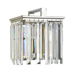 Elstead Wandleuchte Kristall Art Déco E27 in Nickel Klar E27< Wandleuchten|Flurlampen