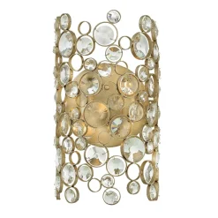 Elstead Wandleuchte Kristall Metall in Blattsilber dekorativ< Wandleuchten|Flurlampen