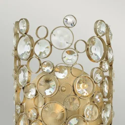 Elstead Wandleuchte Kristall Metall in Blattsilber dekorativ< Wandleuchten|Flurlampen