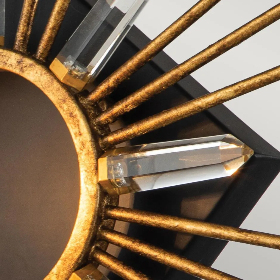 Wandleuchten|Flurlampen*Elstead Wandleuchte Kristall Metall E14 B: 31,8 cm in Gold Schwarz