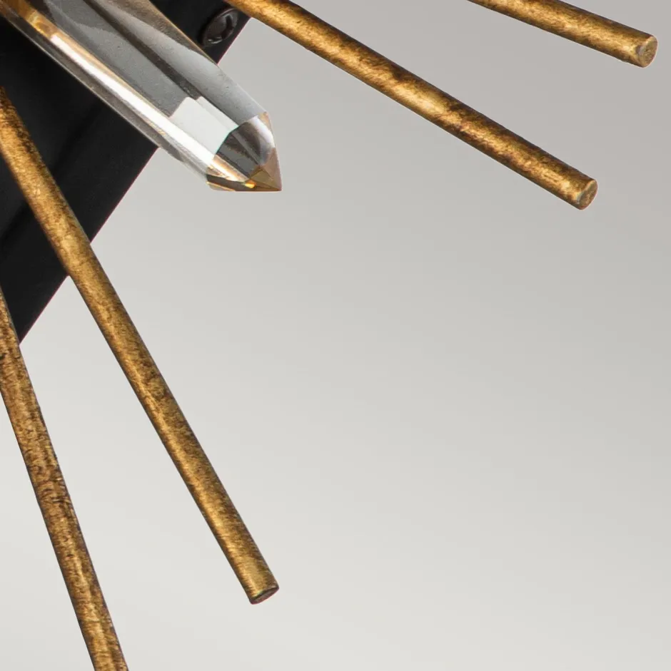 Wandleuchten|Flurlampen*Elstead Wandleuchte Kristall Metall E14 B: 31,8 cm in Gold Schwarz