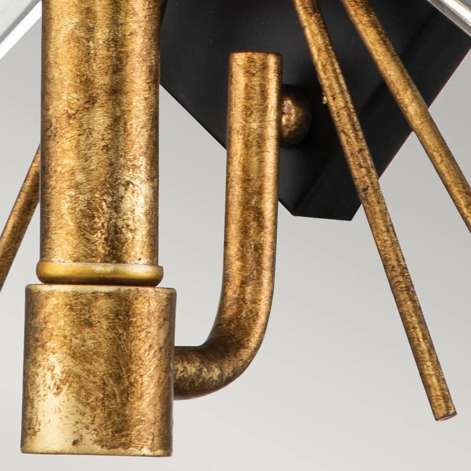 Wandleuchten|Flurlampen*Elstead Wandleuchte Kristall Metall E14 B: 31,8 cm in Gold Schwarz