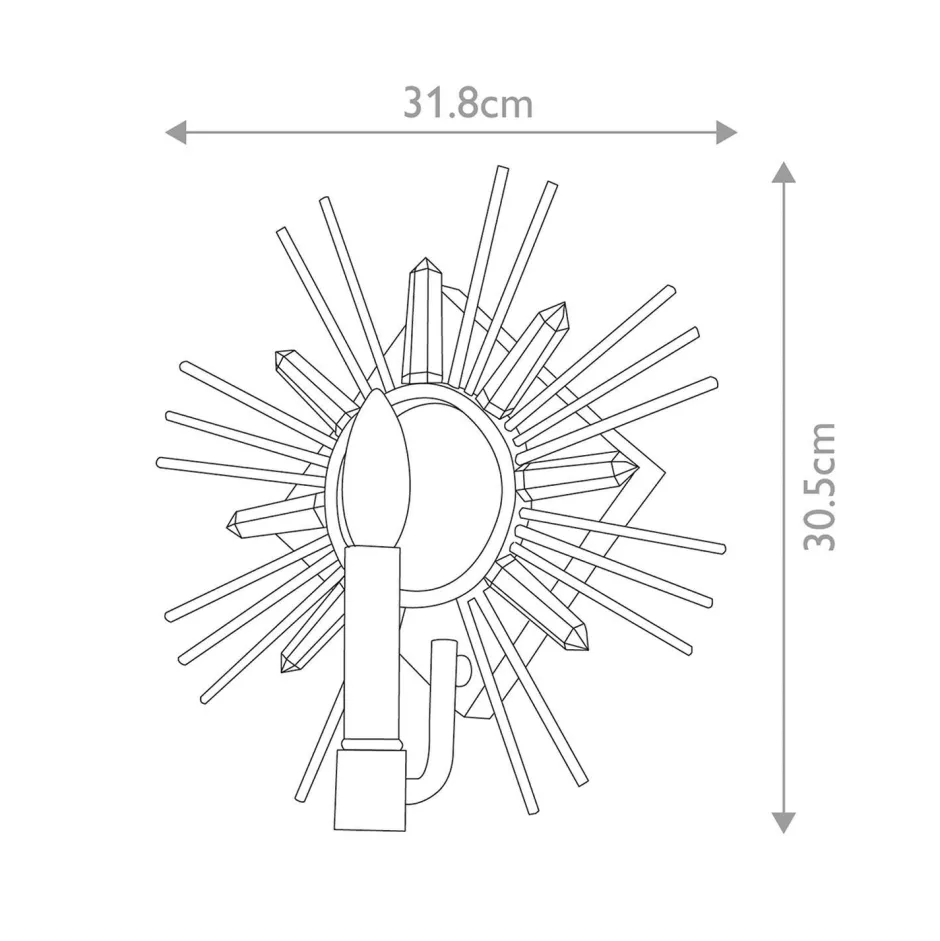 Wandleuchten|Flurlampen*Elstead Wandleuchte Kristall Metall E14 B: 31,8 cm in Gold Schwarz