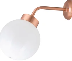 Außenleuchten Messing|Außenwandleuchten*Lido Wandleuchte Kugel Außen in Kupfer aus Messing IP43