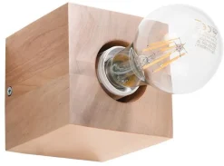 Sollux Wandleuchte LABERIA Holz Würfel B:10cm Modern kompakt< Wandleuchten|Flurlampen