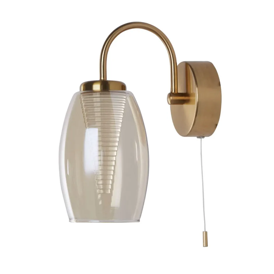 Searchlight Wandleuchte LED in Bronze Champagner 3000 K mit Schalter< Led Lampen|Wandleuchten