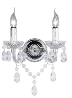 Wandleuchten|Esszimmer Lampen*Trio Reality Wandleuchte LÜSTER in Transparent klar 2-flmg