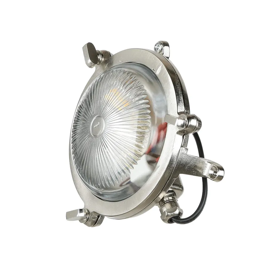 Lido Wandleuchte Maritim G9 Ø 14 cm Messing Glas außen< Außenleuchten Antik|Außenleuchten Messing