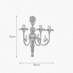 Wandleuchten|Jugendstil Lampen*Giovanni Battista Wandleuchte Messing 3-flammig E14 in Bronze hell Floral