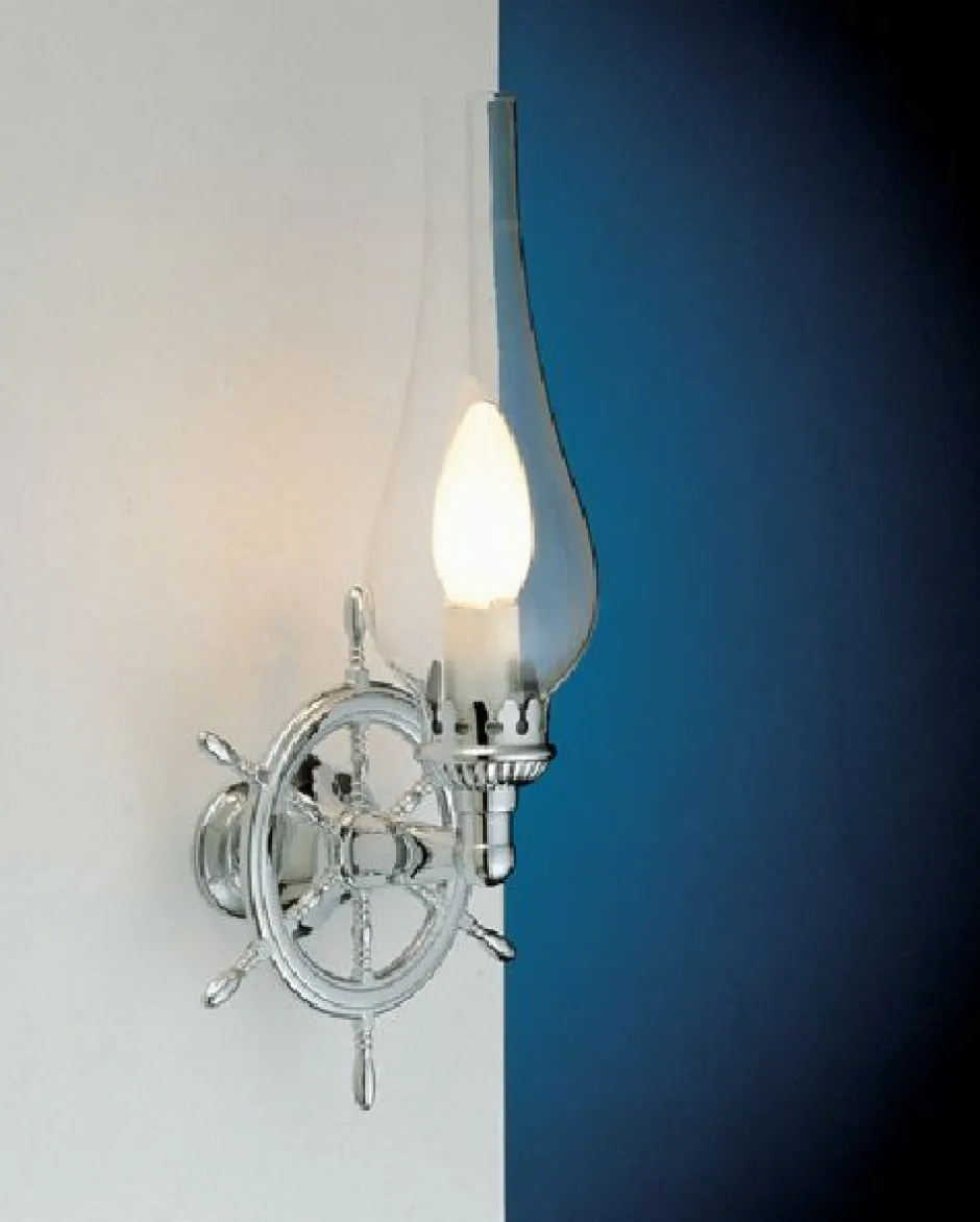 Laura Suardi Wandleuchte Messing in Chrom Maritim Badezimmer< Wandleuchten|Jugendstil Lampen