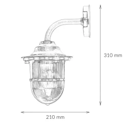 Metall Lampen|Messinglampen*Lido Wandleuchte Messing Maritim IP64 Haus Hof Haustür